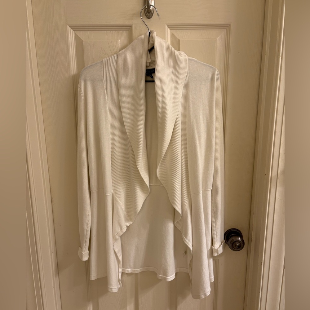 White House Black Market White Cardigan Sweater